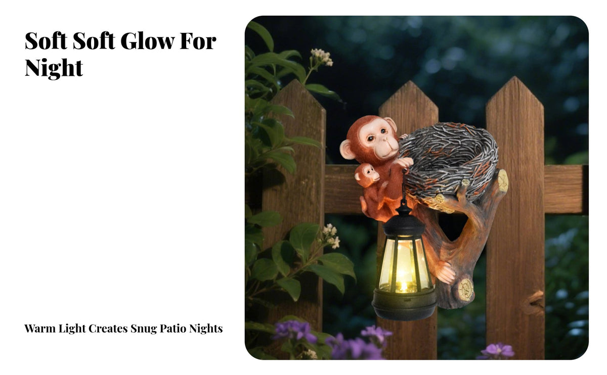 Mother and Infant monkeys Statue Decorative Wall Hanging Feeder Multi Functional