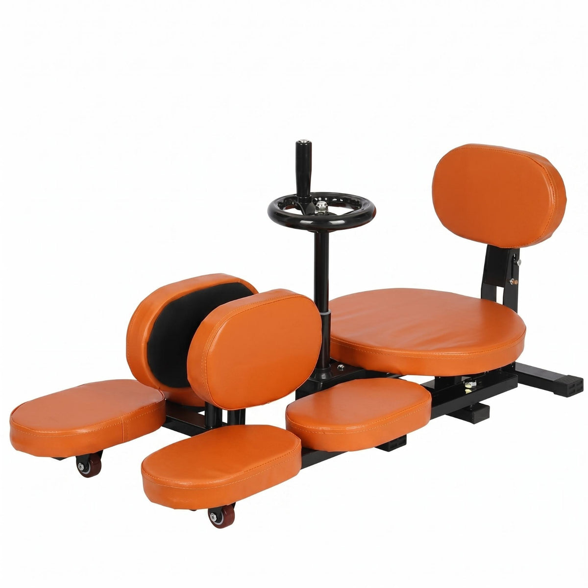 Split-Leg Stretching Caster Wheels Seated Stretching Machine Comfortable Padding Leg Stretcher