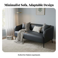 Space-Saving space-efficient Two-Seater Sofa Minimalist Design Loveseat durable Wood Legs Couch for Apartment Dwellers, Shop Owners, duos, Small Spaces, Living Room, Bedroom, Reception Area