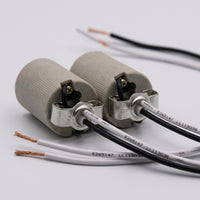Light Fitting with E14 Lamp Holder for DIY Lighting, High Temperature Resistant Ceramic E14 Bulb Holder with Wire, Pendant Lights for Repair