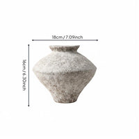 Sculptural Frosted Ceramic Vase Light Beige Rustic Vase