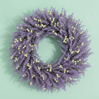 Lavender Wreath Full Spring Wreath Artificial Faux for Wall Decor, Farmhouse