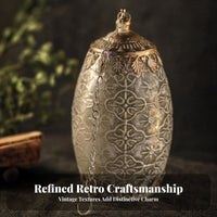 Wind Lantern Japanese-Influenced Vintage Lantern Embossed Floral for Home Display