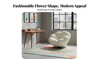Comfortable Upholstery flower-shapedsupport rotating Chair Modern & fashion Upholstered rotating Armchair Easy to Assemble Lounge Seat Ergonomic Design for Readers, homeowners, Adults, Living Room, perusing alcove, Home Office, Reception Area
