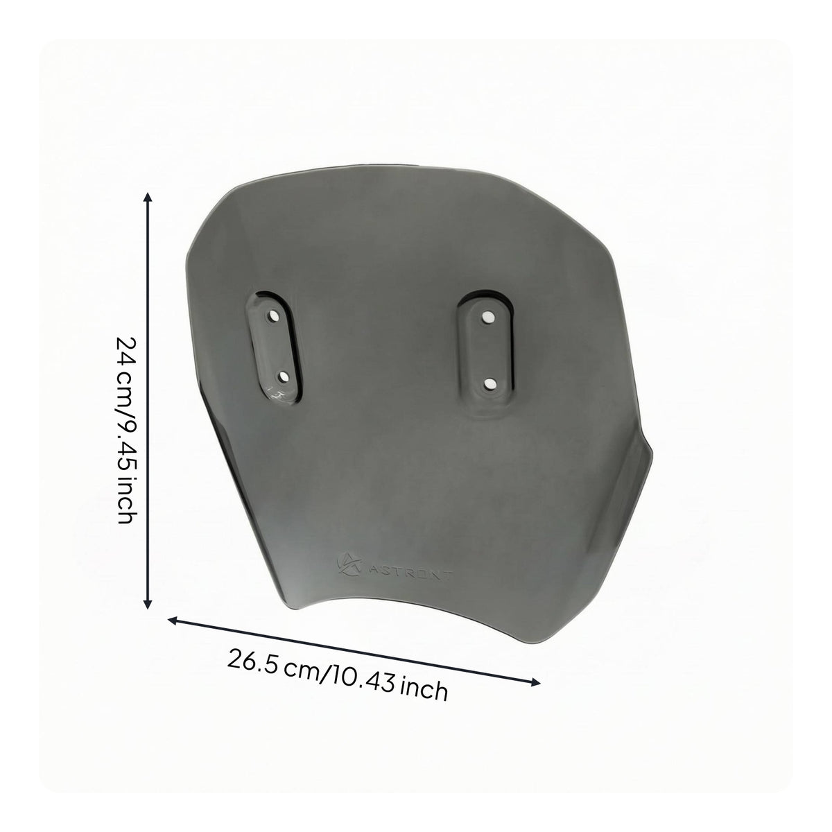 Vintage Style Motorcycle Front Windscreen Glossy Finish Round Windshield Glass Plate Preformed Slots Curved Glass Guard