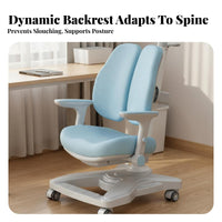 Adjustable Study Chair Dynamic Back Support Adjustable Student Chair Firm-Density Foam Cushion for Primary School Students, Girls, Home, Bedroom