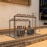 HO Scale Railway Substation Kit Molded Substation Kit Easy to Use Model with Transformer Illustrated Instructions for Dioramas