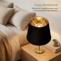 Light Shade with Black and Gold Interior for Ceiling and Table Lamps, Cone Lampshade with Thermoplastic Coated Material and PVC