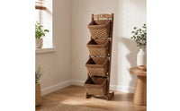 Rack with Baskets 4-Tier Basket Organizer Stand Freestanding for Living Room