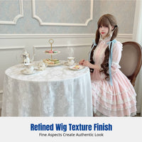Long Curly Wig, Honey Tea Brown, Realistic Synthetic Hair, Sweet Look