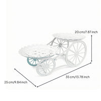 White Cycle Dessert Stand Metal-Style 2-Tier Dessert Stand Stable Tabletop Display Lightweight-Looking