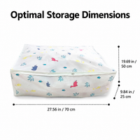 Cubic PEVA Clothes Storage Bags Zipper Garment Storage, Large Capacity Under Bed Storage for Bedding, Clothing