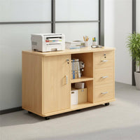 With Lock Mobile File Cabinet Multi-Purpose Locking Storage Cabinet on Wheels Space-Saving Rolling Office Organizer Sturdy Construction for Study Room