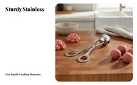 Meatball Maker Easy to Clean Stainless Steel Meatball Ladle DIY Tool Stainless Steel Baller for Cooking Enthusiasts, Parents, Meal Prep, BBQ, Cooking