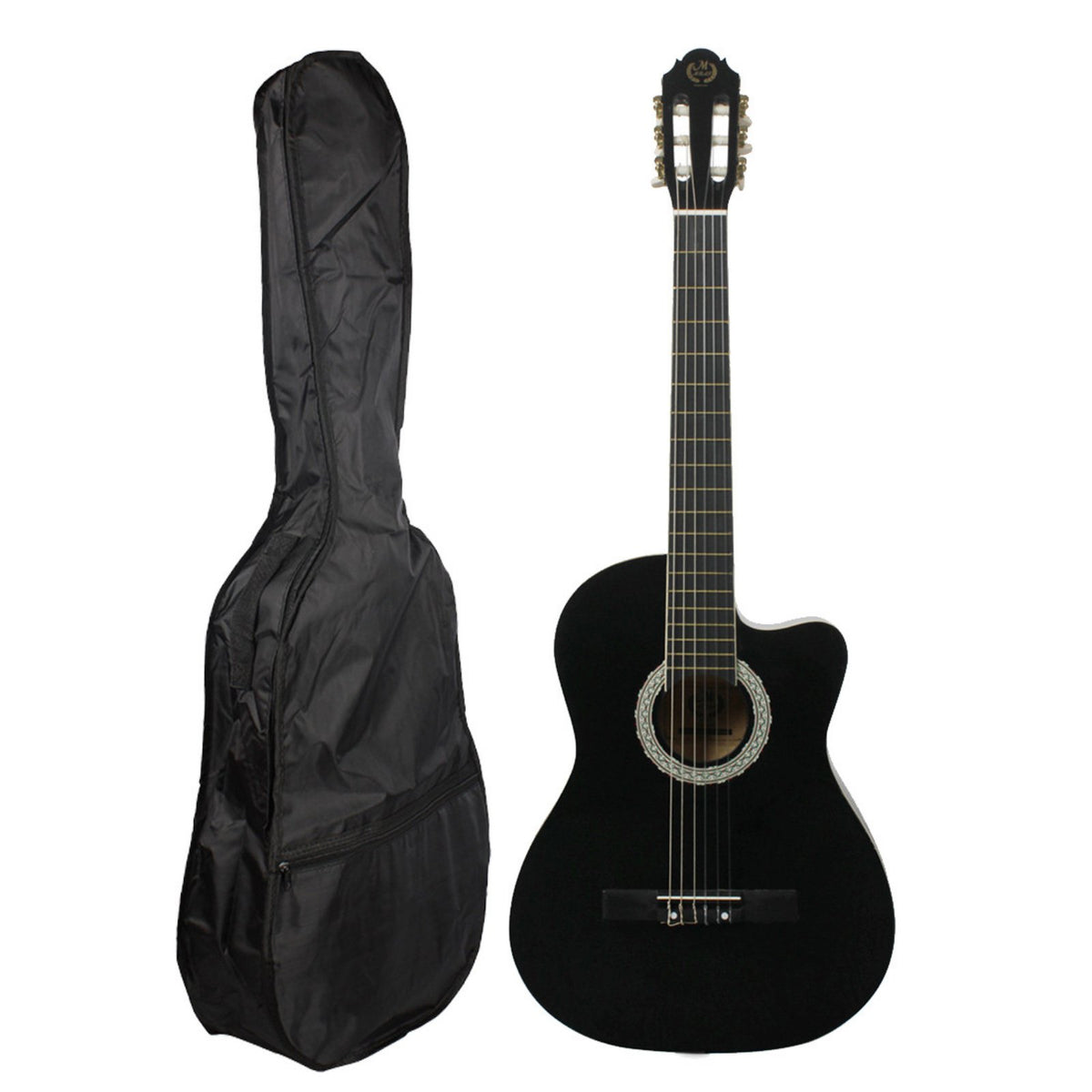 Notched Classical Guitar Smooth  39 Inch Classical Guitar Full Size String Instrument for Practice