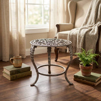 Cast Iron Plant Stand Decorative Plant Stand with Scrollwork Legs Ornate Metal Garden Pedestal Riser for Gardeners, Garden, Balcony, Living Room