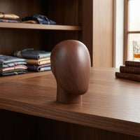 Wood-Grain Head Mannequin GFRP Material Wood Grain Mannequin Head Easy to Clean Hat Display Holder
