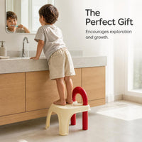 Dopamine Anti-Slip Thickened Plastic Stool with Ring Backrest for Kids and Home Use