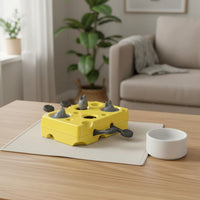 Self-Entertaining Cheese Box Feline Toy Slow Feeder Whack a Rodent Feline Toy Mental Enrichment Pet Supply