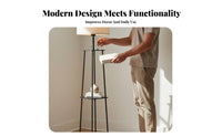 3-Way Dimmable Shelf Floor Lamp Space-Saving Design Floor Lamp with Storage Shelves Soft Glare-Glare-Reducing Light LED Bulb Included for Students, Book Lovers, Homeowners, Living Room, Bedroom, Office, Reading Nook
