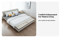 Foldable Design Under-Mattress Support Board Breathable Bedroom Furniture Accessory Anti-Sag Bed Base Heavy Duty for Seniors, Couples, Homeowners