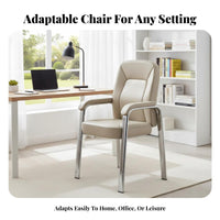 Support Fixed-Leg Conference Chair Thick Padded Cushion Seating Furniture Sturdy Frame Upholstered Armchair Ergonomic Design for Board Game Players, Office Workers, Homeowners, Study Room, Bedroom, Reading Nook