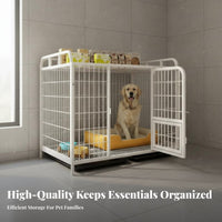 SturdyDuty Kennel with Storage Shelf Jaw-resistantResistant Dog Kennel with Storage Shelves Reliable-Latch Pet Kennel for Home Dwellers, Indoor
