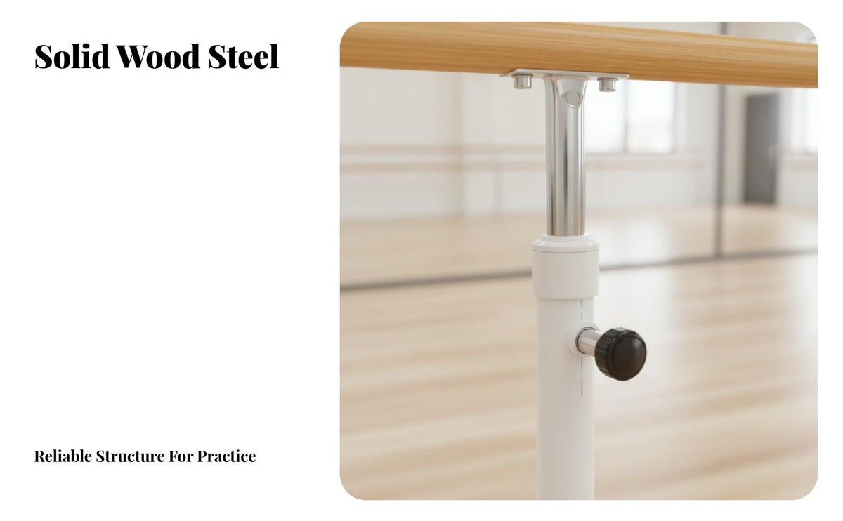 Portable Dance Barre Sturdy & Stable Adjustable Dance Barre Smooth Handrail Portable Dance Bar for Adults, Beginners, Gym