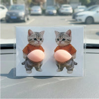 Cute Cat Sticker Die-Cut Cat Stickers 3D Belly Cartoon Animal Decals Funny for Laptop