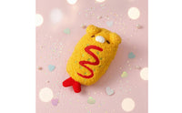 Zigzag Embroidery Soft Creature Writing Utensil Case Embroidered Creature Face Writing Utensil Case Yellow Stationery Bag Red Pull