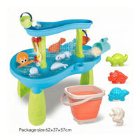 Outdoor Sand and Water Table Freestanding Water Table with Pail Plastic Toy Interactive for Toddlers