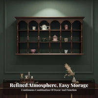 French Retro Aesthetic Arched Compartment Wall Shelf Vintage Design Arched Accent Shelf Space-Saving Display Unit Multi-Purpose for Home Decorators, Decor Enthusiasts, Kitchen, Living Room, Bedroom, Entryway
