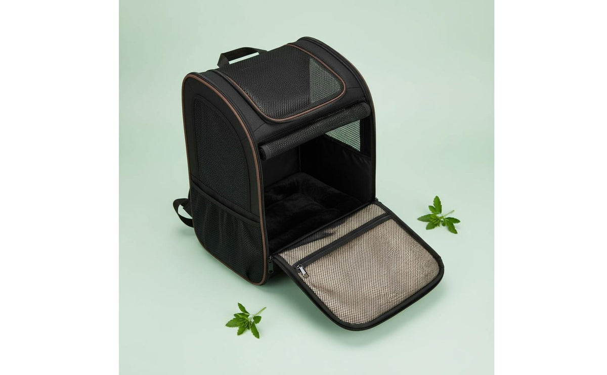 Foldable Cat Carrier Backpack Padded Back Support Large Capacity Pet Carrier Reflective Strip for Small Dog Owners, Outdoor