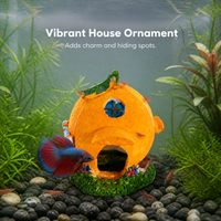 Aquarium Simulation Orange House Ornament for Fish and Shrimp Breeding Hideout