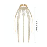 Choker with Fringe Statement Fringe Necklace Crystal Costume Jewelry for Women, Party, Clubwear