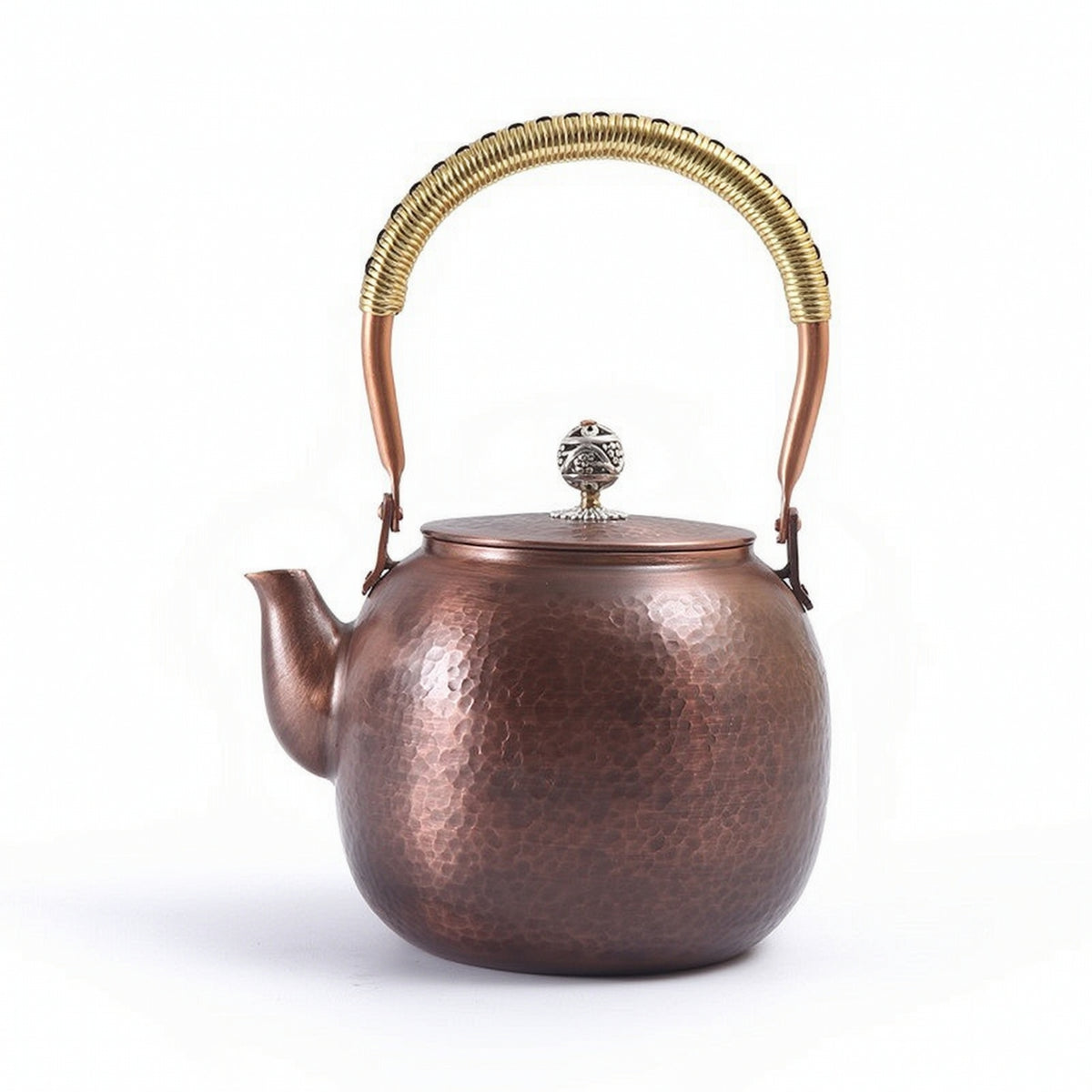Hammered Copper Teapot Artisanal Copper Teapot Decorative for Collectors