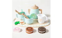 Wooden Tea Set Child Centered Toy Tea Set with Tray Educational for Kids, Playroom