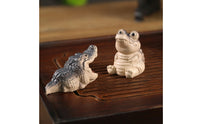 Tea Pet Adorable Design Plump Ornament Lifelike Details Plump Playful Critter Statue for Office Desk, Bookshelf