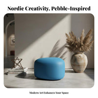 Nordic design Pebble-Shaped Pouf Irregular Shape Upholstered Seat Multi-Functional Indoor Seating adaptable Use for Interior Designers, Business Owners, Reception Area, Office Lounge, Entryway, Living Room