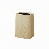 Wood Trash Bin Minimalist Rounded Corner Wastebasket Decorative for Living Room