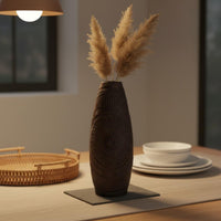 Spiral Vase Textured Surface Aged Bronze Vase Earthy Design Decor for Living Room