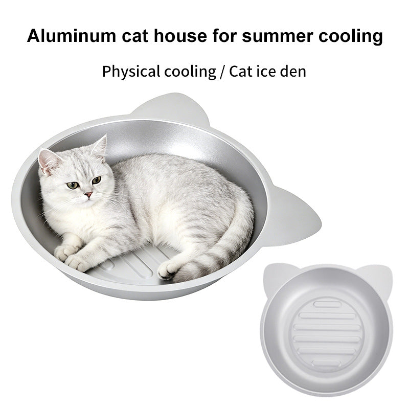 Aluminum Cat Cooling Bed, Summer Cat Ice Den Pet House
