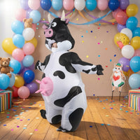 Inflatable Cow Costume Novelty Cow Pump up Costume Waterproof for Halloween