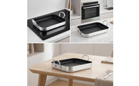 Roasting Pan with Handles Nonstick Rectangular Roasting Pan High-Heat for Home Cooks, Dessert Makers