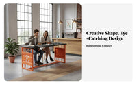 Retro Look Shipping Container-Design Booth and Table Padded Cushions Restaurant Seating Wear-Resistant Commercial Furniture for Bar Owners, Pub, Cafe, Diner