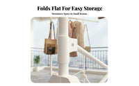 Space-Saving Foldable Clothes Rack Easy Assembly Floor Standing Clothes Hanger Installation-Complimentary Standing Laundry Drying Rack No Tools Required for Apartment Dwellers, Students, Homeowners, Balcony, Bedroom, Dorm Room, Walk-in Closet