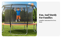 Trampoline for Kids and Adults, Indoor Outdoor Jumping Bed with Safety Net, Large Bounce, Multiple Sizes