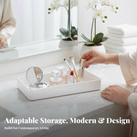 adaptable configurable Storage container Customizable Layout Clear Stackable Organizer Set Space-Saving Desk Container Large Capacity for Makeup Users, Office Workers, Cacontaineret, Bathroom Vanity, chest of drawers Top, Craft Room