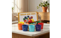 Color Sorting Bowl Set Rainbow Sorting Toy with Cups and Balls Cup and Ball Toy Preschool Wooden for Toddlers, Classroom