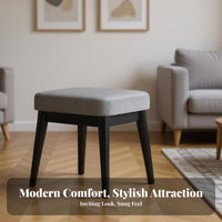 Stackable Upholstered Square Stool space-efficient Size Small Upholstered Stool protective layerded Top Footstool Space-Saving for Children, young children, Families, Living Room, Bedroom, Entryway